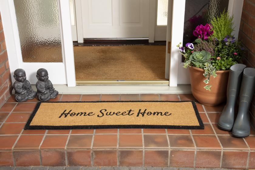 Product photograph of Astley Slogan Home Sweet Home Natural Pvc Latex Backed Coir Doormat - 40cm X 120cm from Choice Furniture Superstore.