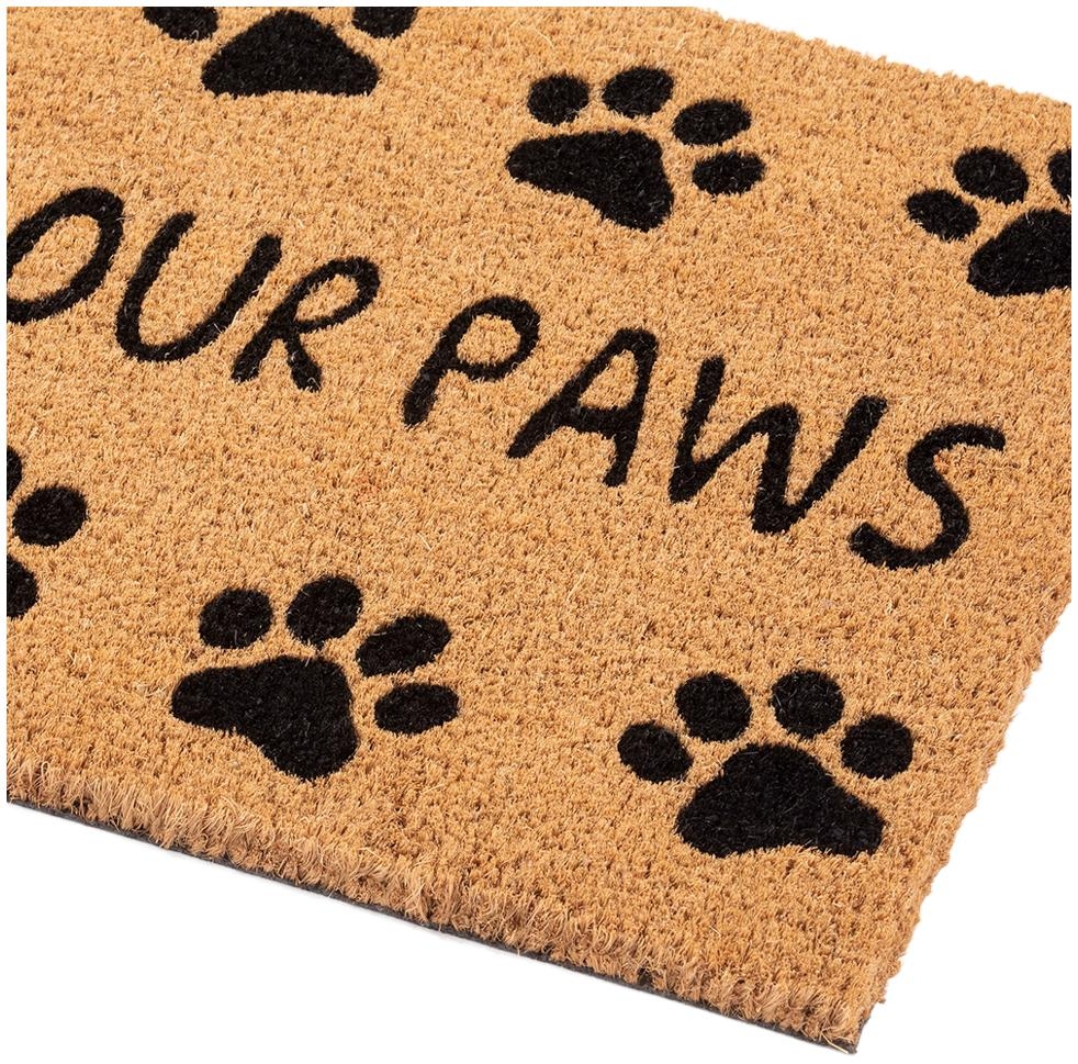 Product photograph of Astley Slogan Wipe Your Paws Natural Pvc Latex Backed Coir Doormat - 40cm X 60cm from Choice Furniture Superstore.