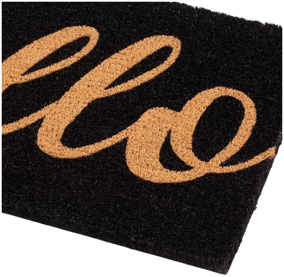 Product photograph of Astley Slogan Hello Natural Pvc Latex Backed Coir Doormat - 40cm X 60cm from Choice Furniture Superstore.