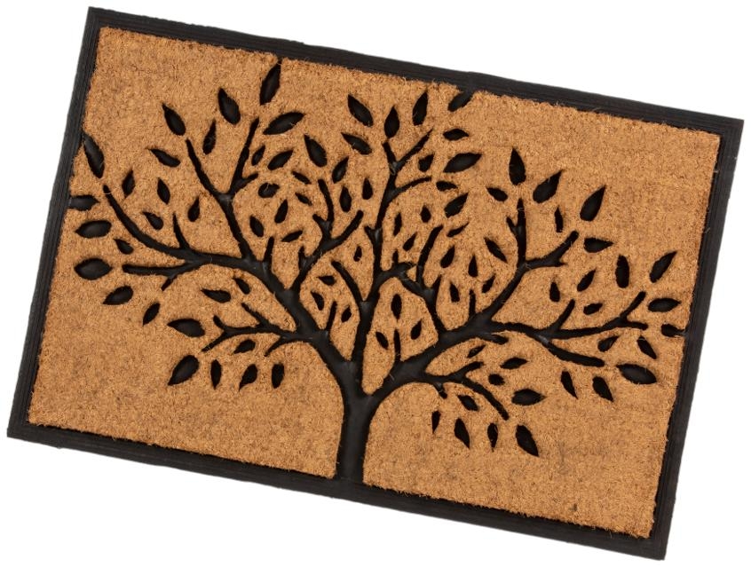 Product photograph of Chadderton Tree Of Life Natural Rubber Backed Coir Rubber Doormat - Set Of 2 from Choice Furniture Superstore.