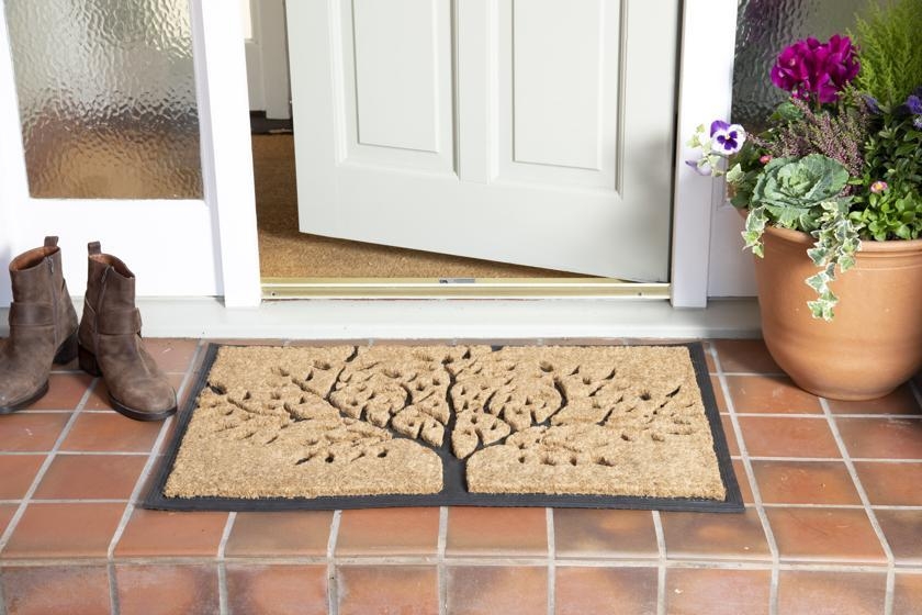 Product photograph of Chadderton Tree Of Life Natural Rubber Backed Coir Rubber Doormat - Set Of 2 from Choice Furniture Superstore.