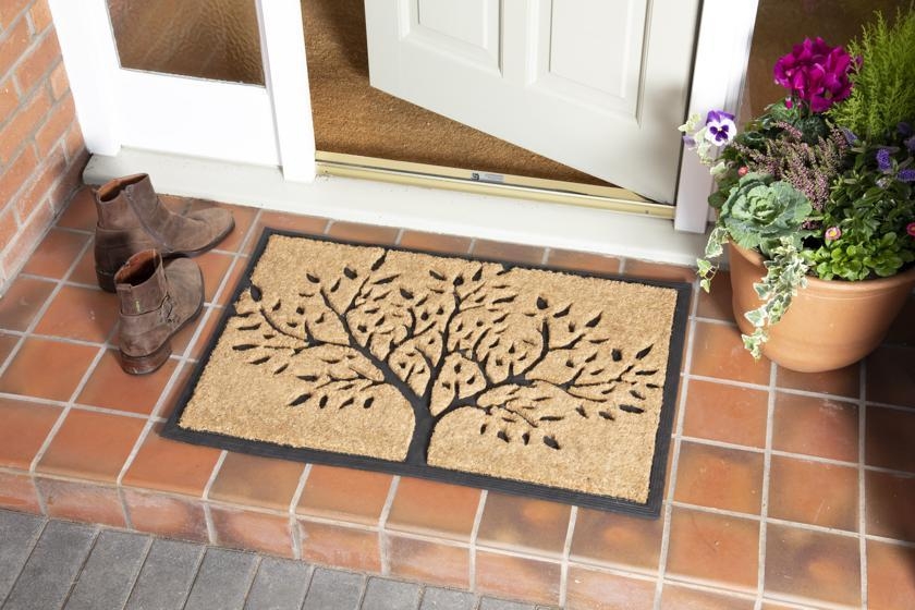 Product photograph of Chadderton Tree Of Life Natural Rubber Backed Coir Rubber Doormat - Set Of 2 from Choice Furniture Superstore.