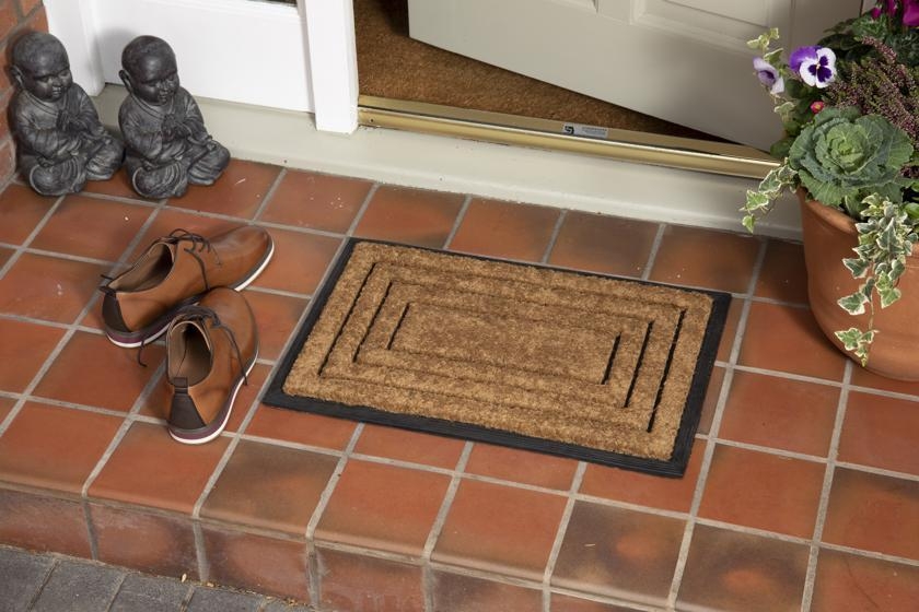 Product photograph of Chadderton Border Natural Rubber Backed Coir Rubber Doormat - 40cm X 60cm from Choice Furniture Superstore.