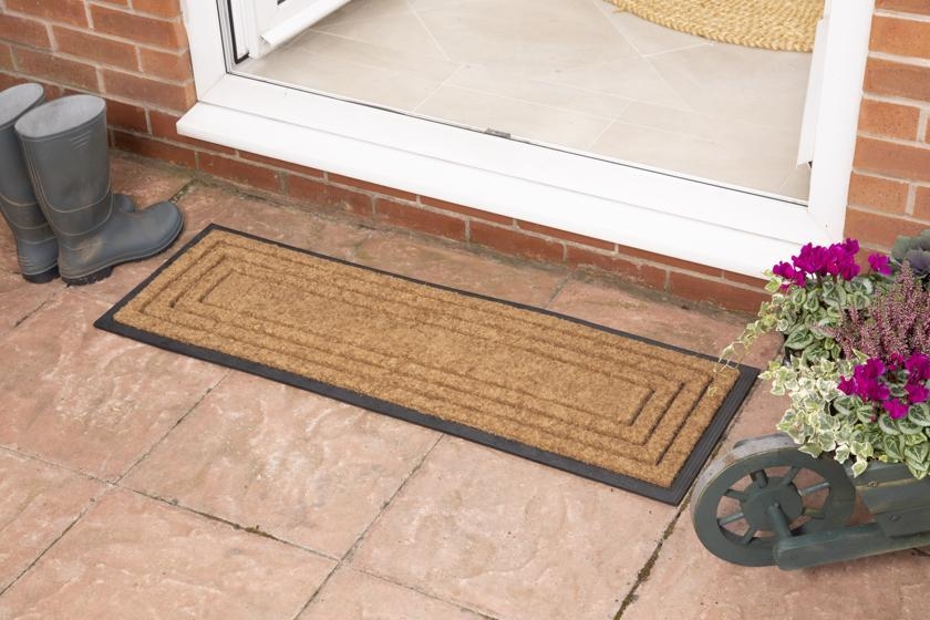 Product photograph of Chadderton Border Natural Rubber Backed Coir Rubber Doormat - 40cm X 120cm from Choice Furniture Superstore.