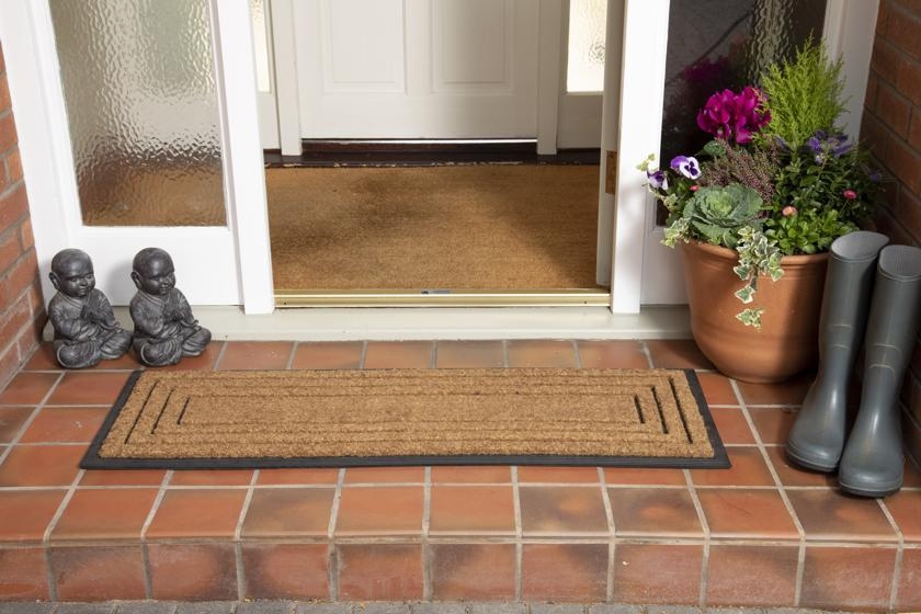 Product photograph of Chadderton Border Natural Rubber Backed Coir Rubber Doormat - 40cm X 120cm from Choice Furniture Superstore.