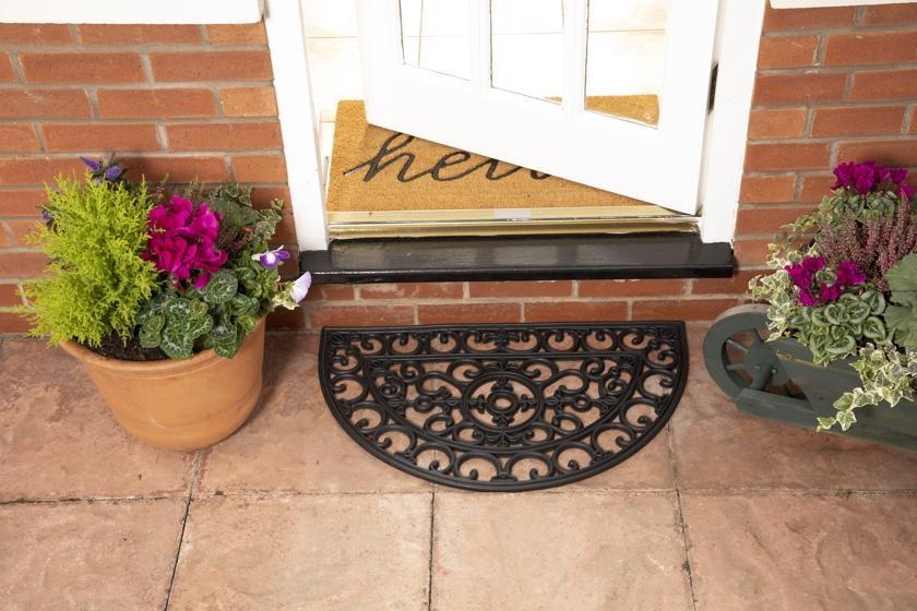 Product photograph of Radcliffe Iron Half Moon Black Rubber Backed Rubber Doormat - 45cm X 75cm from Choice Furniture Superstore.