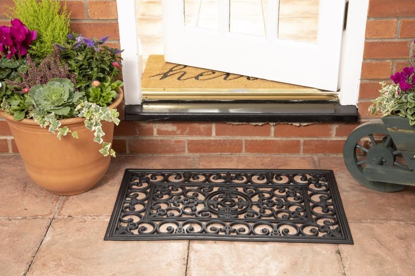 Product photograph of Radcliffe Rubber Iron Black Rubber Backed Rubber Doormat - 45cm X 75cm from Choice Furniture Superstore.