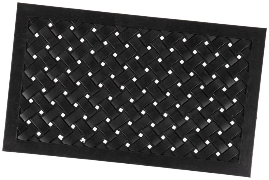 Product photograph of Reddish Lattice Black Rubber Backed Rubber Doormat - 45cm X 75cm from Choice Furniture Superstore.