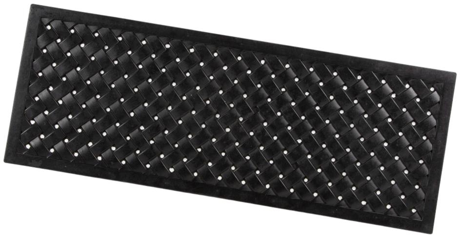 Product photograph of Reddish Lattice Black Rubber Backed Rubber Doormat - 45cm X 120cm from Choice Furniture Superstore.