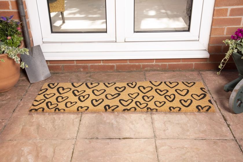 Product photograph of Reddish Lattice Black Rubber Backed Rubber Doormat - 45cm X 120cm from Choice Furniture Superstore.