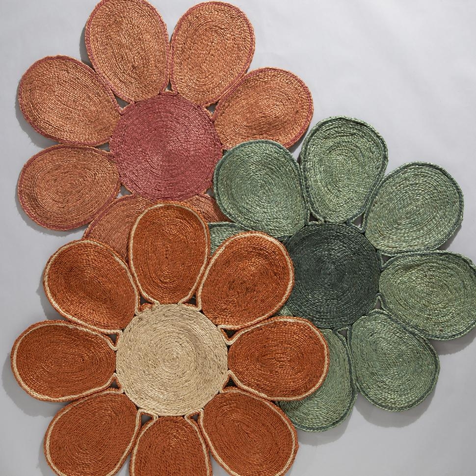Product photograph of Spinningfields Jute Flower Rug from Choice Furniture Superstore.