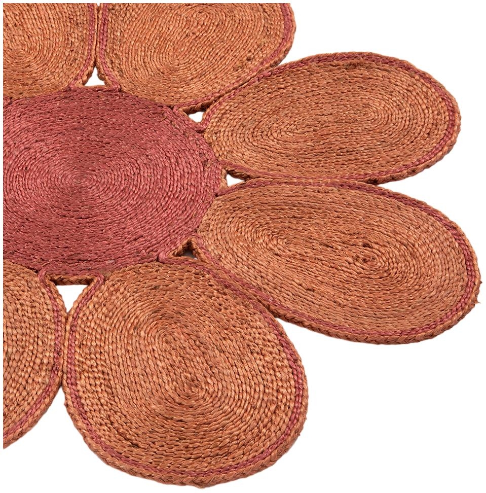 Product photograph of Spinningfields Jute Flower Rug from Choice Furniture Superstore.