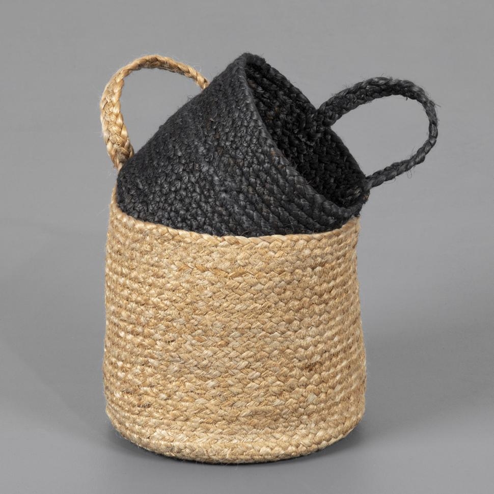 Product photograph of Barbican Natural Jute Hanging Nested Basket With Handles - Set Of 2 from Choice Furniture Superstore.