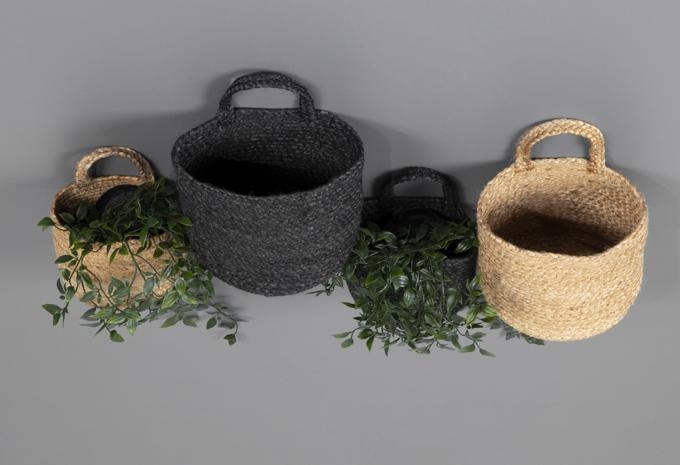 Product photograph of Barbican Natural Jute Hanging Nested Basket With Handles - Set Of 2 from Choice Furniture Superstore.