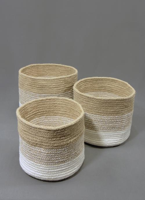 Product photograph of Barking Natural Jute Nested Basket - Set Of 3 from Choice Furniture Superstore.