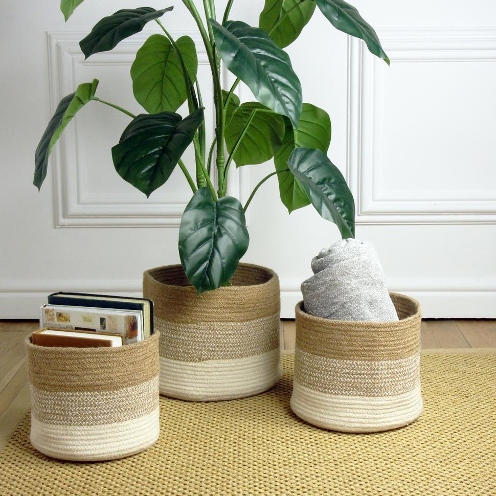 Product photograph of Barking Natural Jute Nested Basket - Set Of 3 from Choice Furniture Superstore.