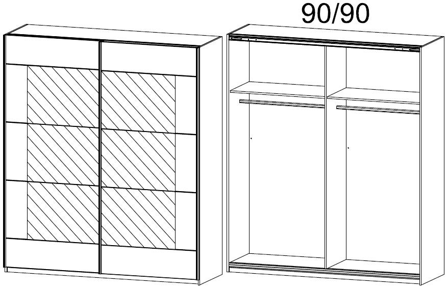 Product photograph of Rauch Alegro 2 Door White And Grey Sliding Wardrobe - 181cm from Choice Furniture Superstore.