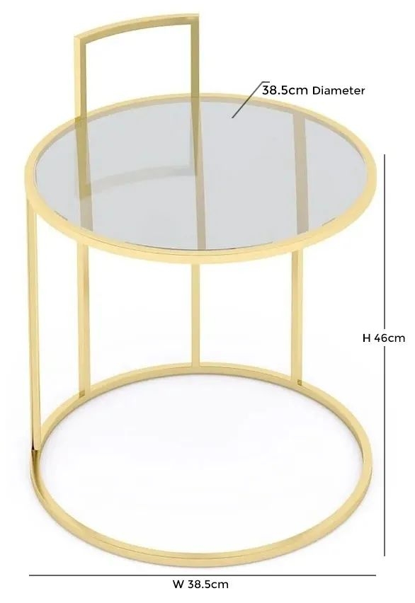 Product photograph of Alveare Glass And Gold Round Side Table from Choice Furniture Superstore.