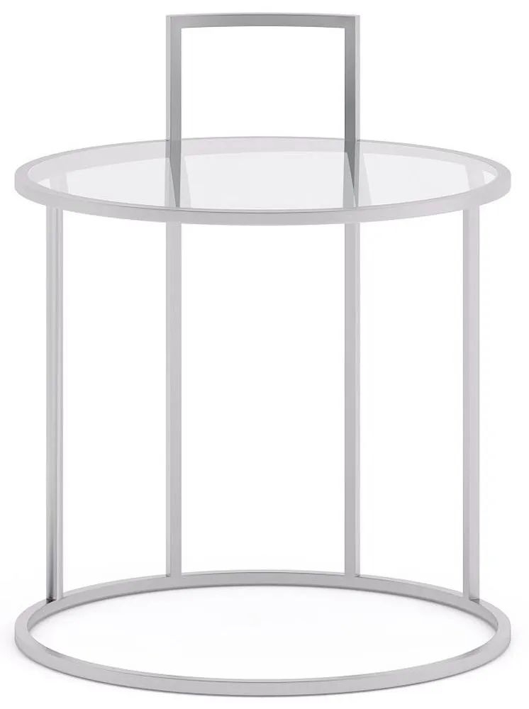 Product photograph of Alveare Glass And Silver Round Side Table from Choice Furniture Superstore.