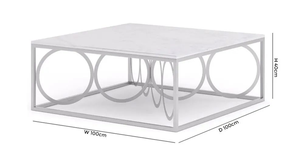 Product photograph of Olympia White Marble Top And Silver Coffee Table from Choice Furniture Superstore.