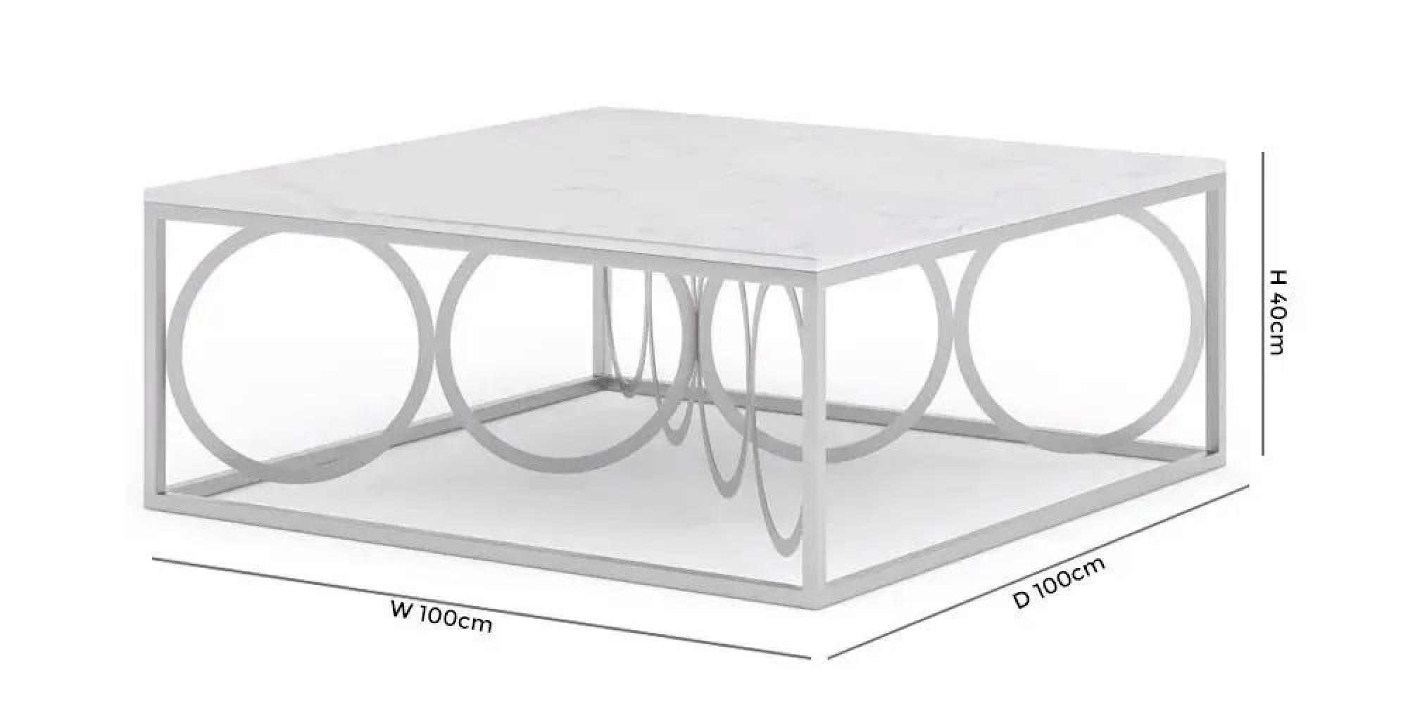 Product photograph of Clearance - Olympia White Marble Top And Silver Coffee Table from Choice Furniture Superstore.