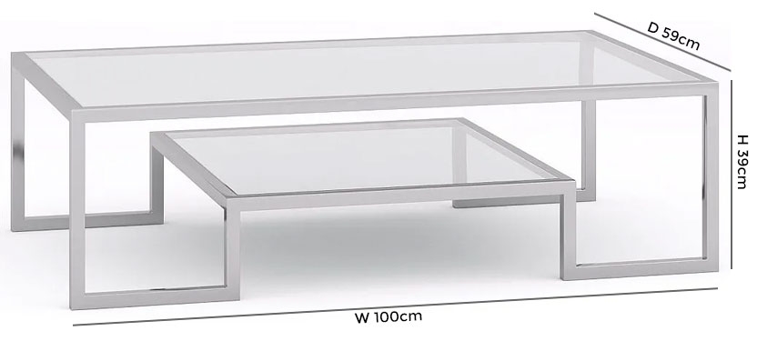 Product photograph of Knightsbridge Glass And Chrome Coffee Table from Choice Furniture Superstore.