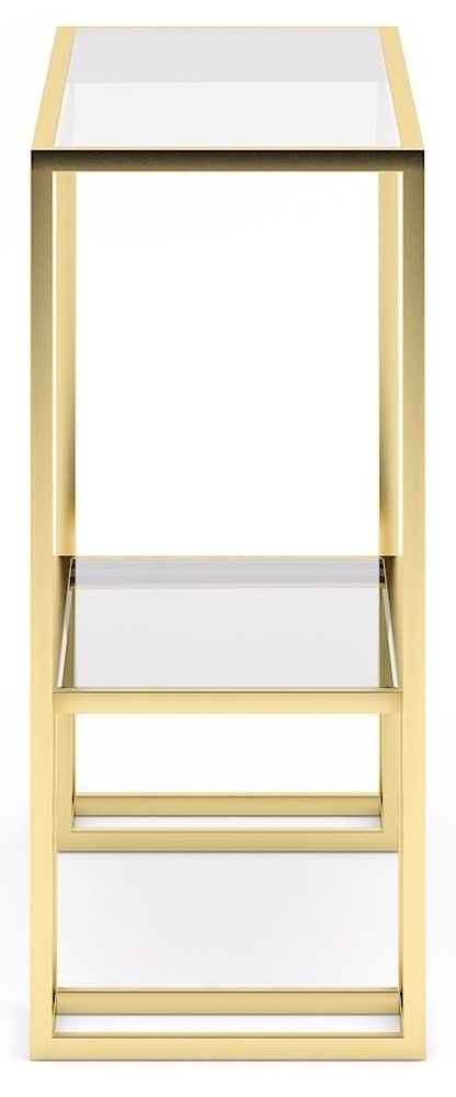 Product photograph of Clearance - Knightsbridge Glass And Gold Console Table from Choice Furniture Superstore.