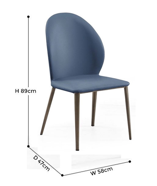 Product photograph of Astrid Blue Dining Chair- Faux Leather With Black Legs from Choice Furniture Superstore.