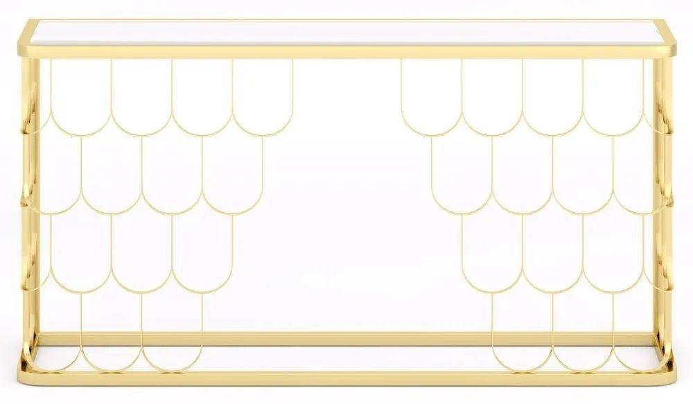 Product photograph of Belair Glass And Gold Console Table from Choice Furniture Superstore.