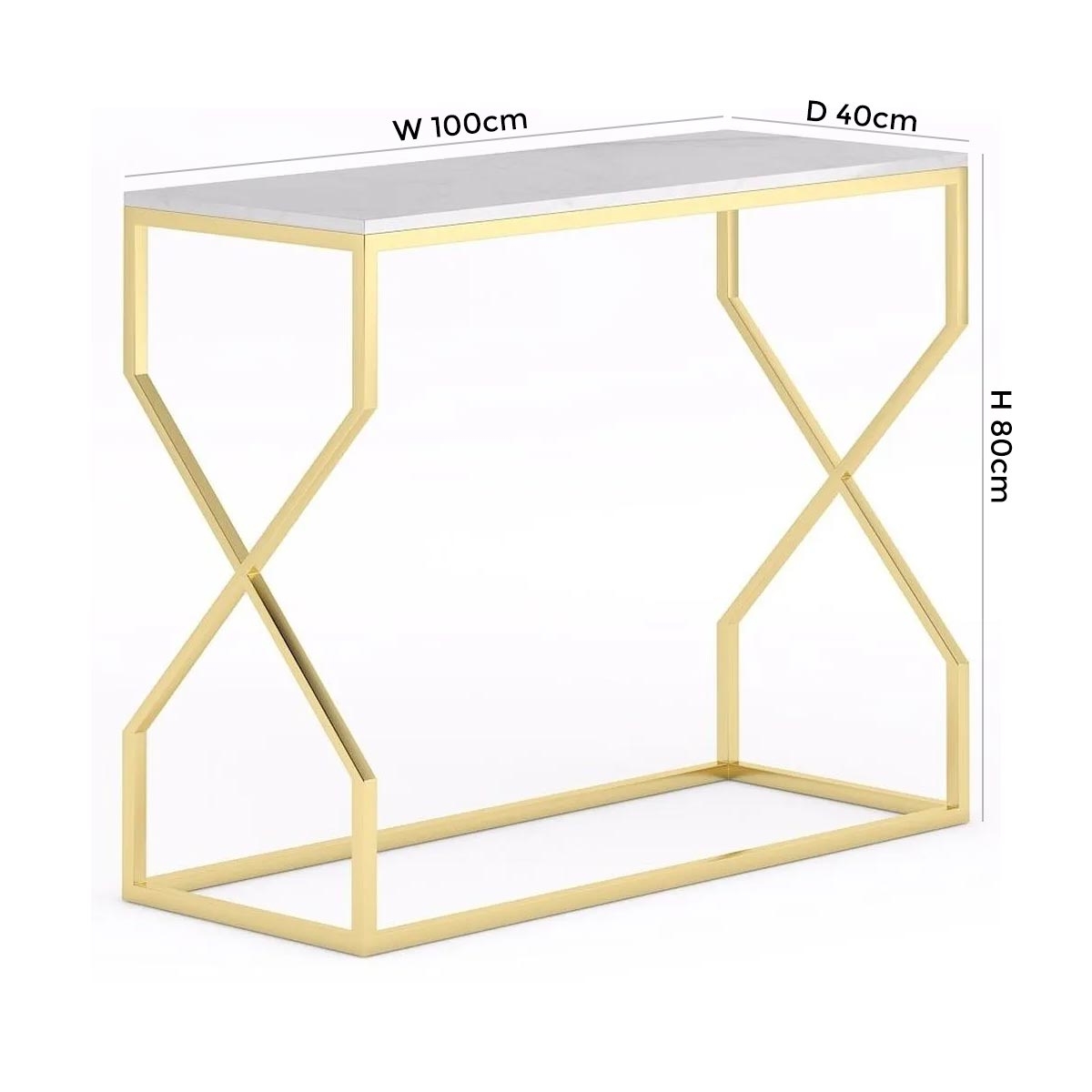 Product photograph of Scala White Marble Top And Gold Console Table from Choice Furniture Superstore.