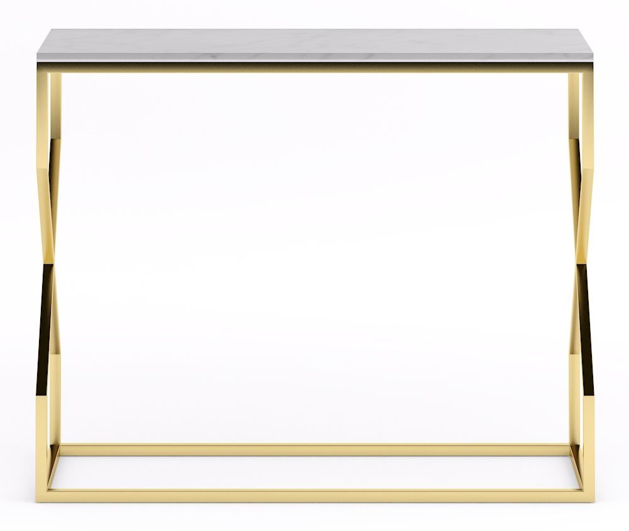 Product photograph of Clearance - Scala White Marble Top And Gold Console Table from Choice Furniture Superstore.