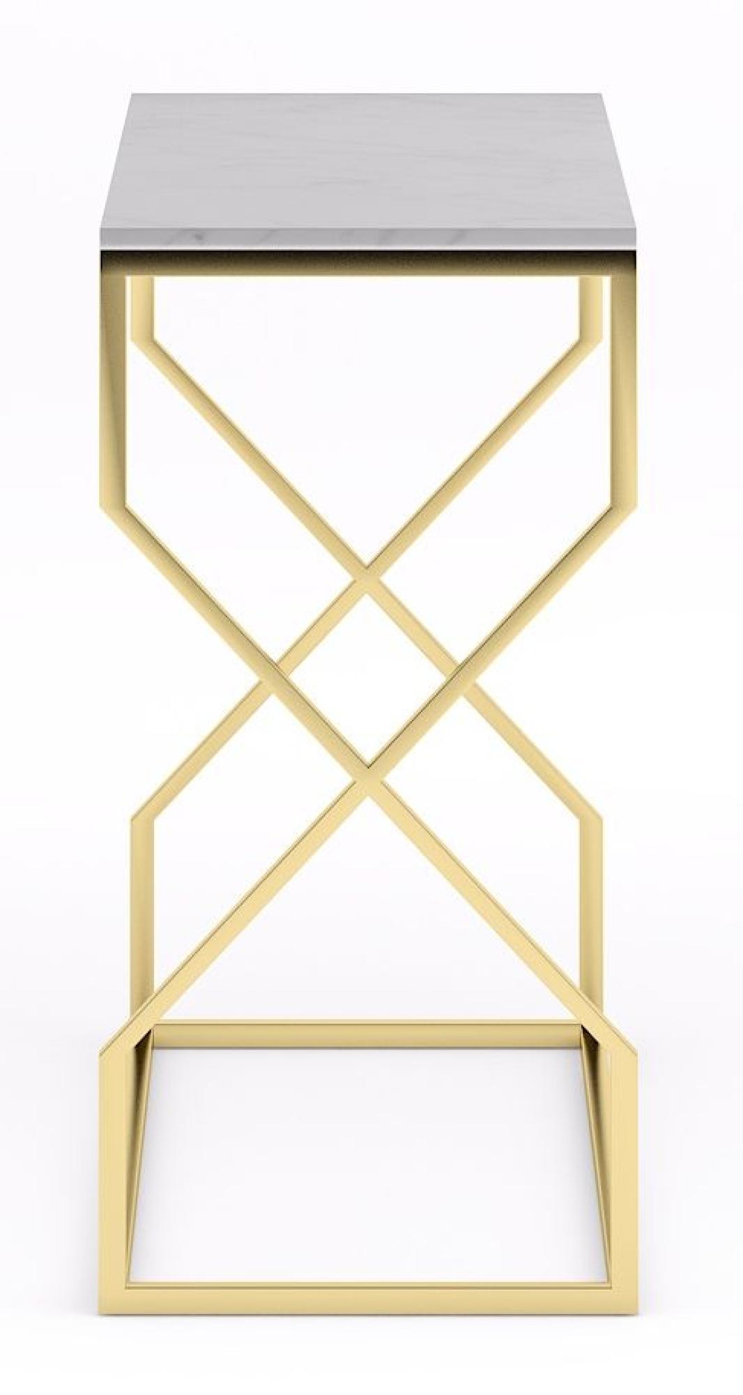 Product photograph of Clearance - Scala White Marble Top And Gold Console Table from Choice Furniture Superstore.