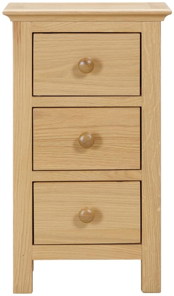 Product photograph of Arlington Oak 3 Drawer Bedside Cabinet from Choice Furniture Superstore.