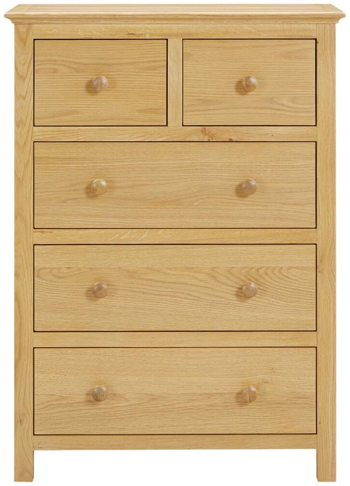 Product photograph of Arlington Oak 2 3 Drawer Chest from Choice Furniture Superstore.