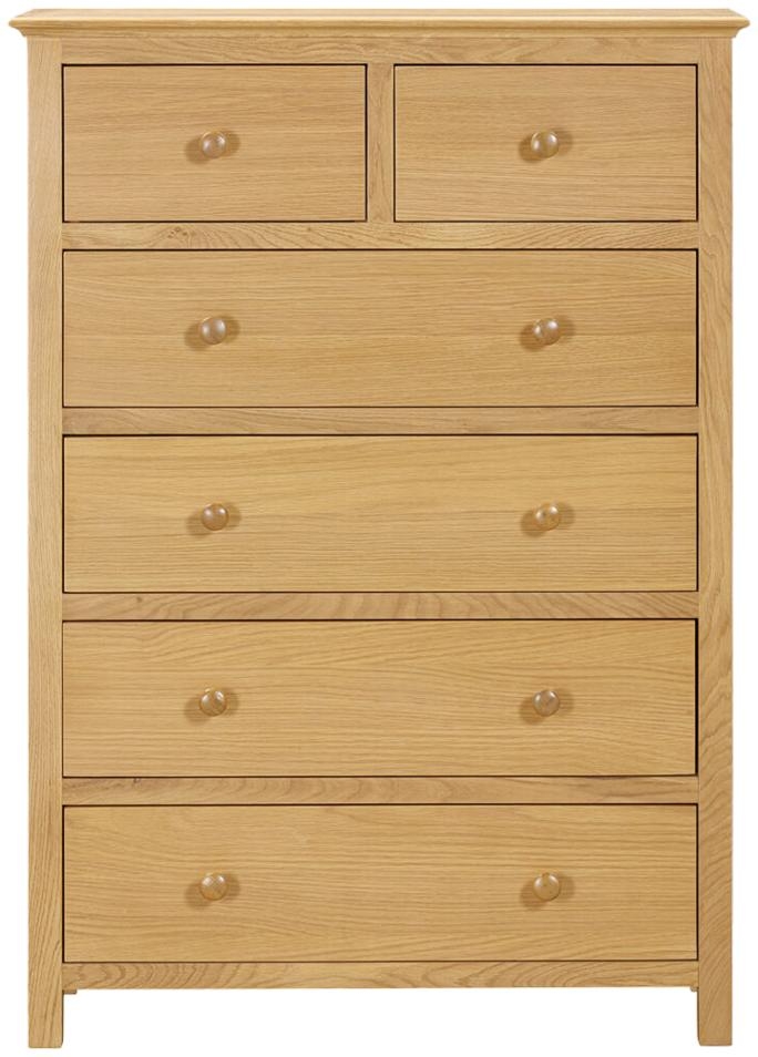Product photograph of Arlington Oak 2 4 Drawer Chest from Choice Furniture Superstore.