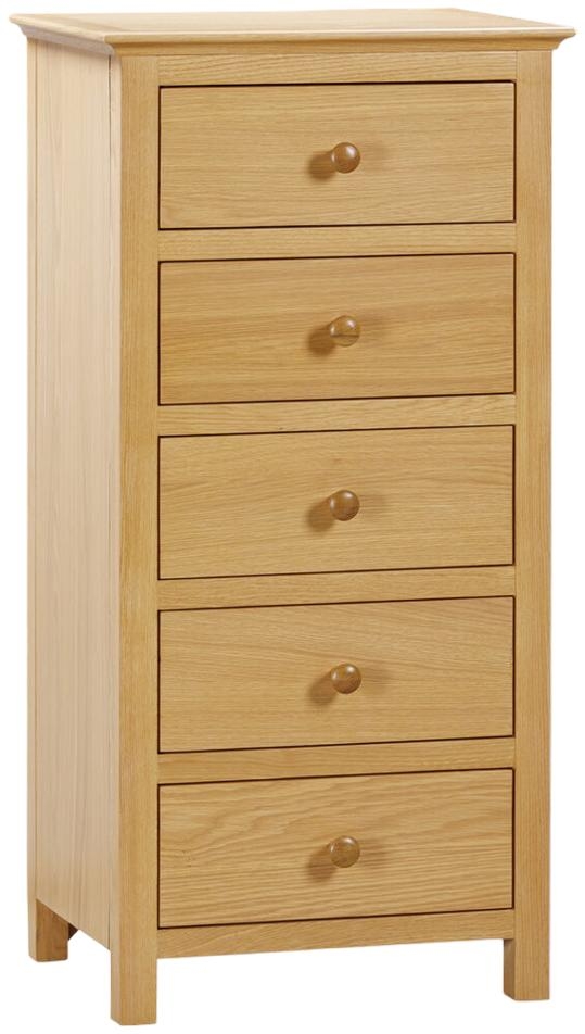 Product photograph of Arlington Oak 5 Drawer Wellington Chest from Choice Furniture Superstore.