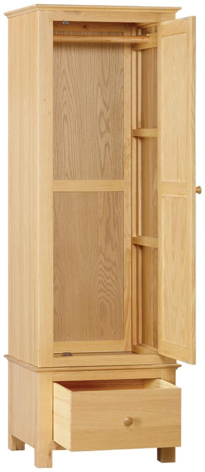 Product photograph of Arlingtonl Oak 1 Doors And 1 Drawer Single Wardrobe from Choice Furniture Superstore.