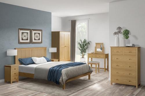 Product photograph of Arlington Oak 2 Door 1 Drawer Double Wardrobe from Choice Furniture Superstore.