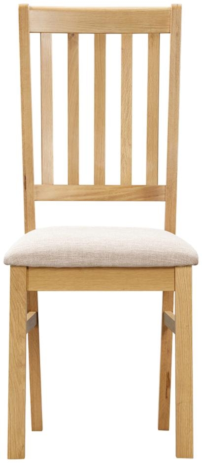 Product photograph of Arlington Oak Slatted Back Fabric Dining Chair Sold In Pairs from Choice Furniture Superstore.