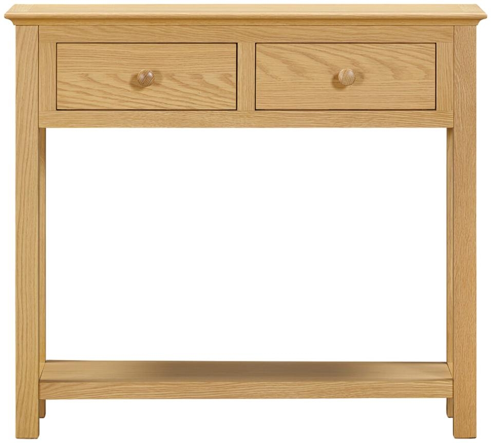 Product photograph of Arlington Oak 2 Drawer Large Console Table from Choice Furniture Superstore.