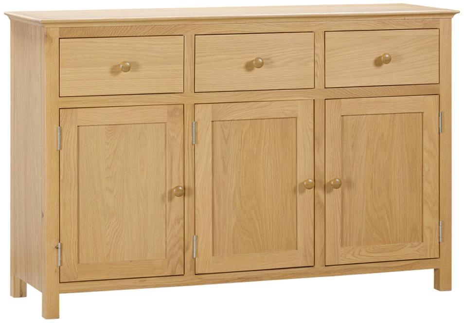 Product photograph of Arlington Oak 3 Door Large Sideboard from Choice Furniture Superstore.