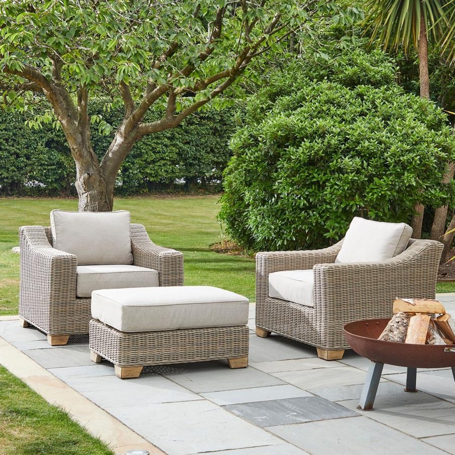 Product photograph of Capri Rattan Outdoor Footstool from Choice Furniture Superstore.