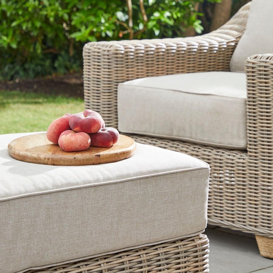 Product photograph of Capri Rattan Outdoor Footstool from Choice Furniture Superstore.