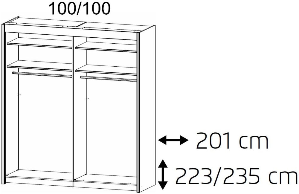 Product photograph of Rauch Imperial 201cm Sonoma Oak 2 Door Sliding Wardrobe from Choice Furniture Superstore.