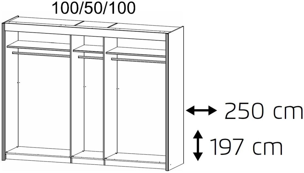 Product photograph of Rauch Imperial 3 Door Sliding Wardrobe In Sonoma Oak - 250cm from Choice Furniture Superstore.