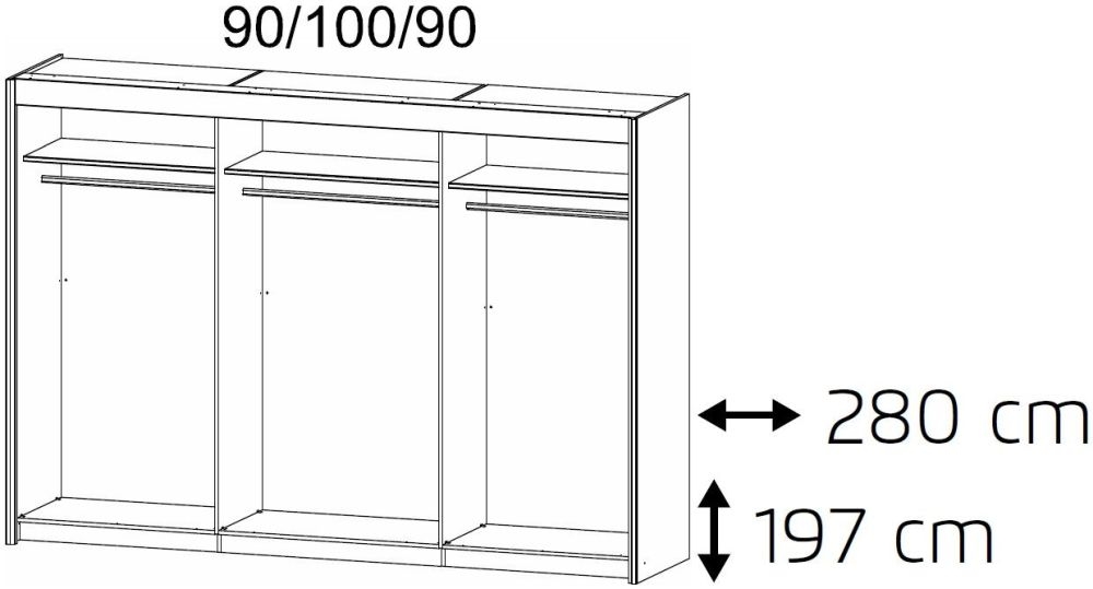 Product photograph of Imperial 3 Door White Sliding Wardrobe - 280cm from Choice Furniture Superstore.