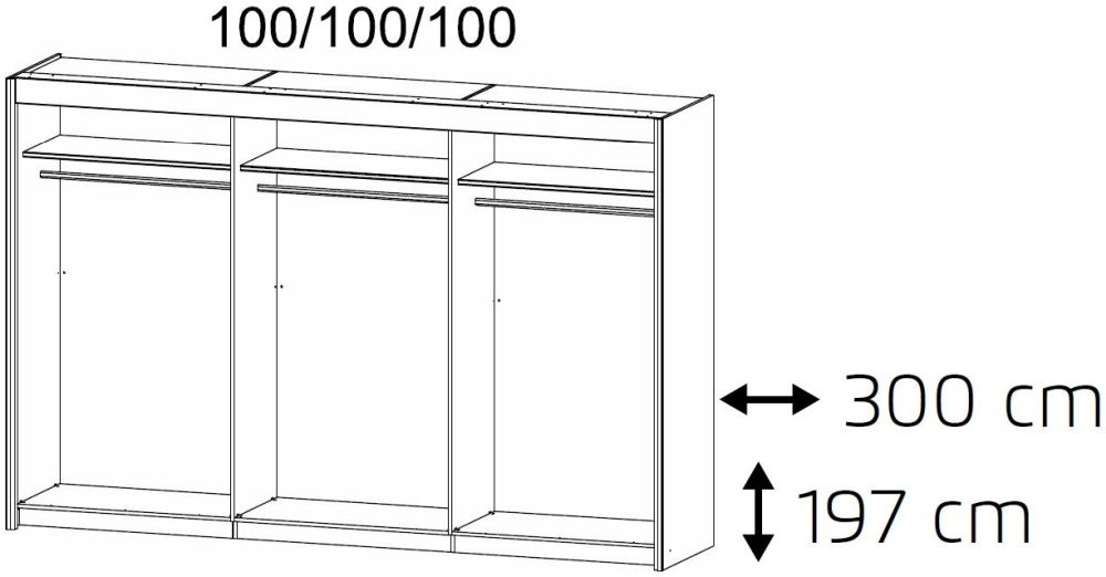 Product photograph of Imperial 3 Door White Sliding Wardrobe - 300cm from Choice Furniture Superstore.