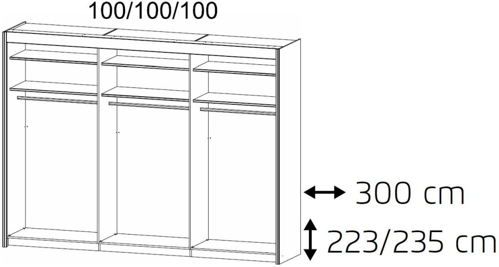 Product photograph of Imperial 3 Door White Sliding Wardrobe - 300cm from Choice Furniture Superstore.