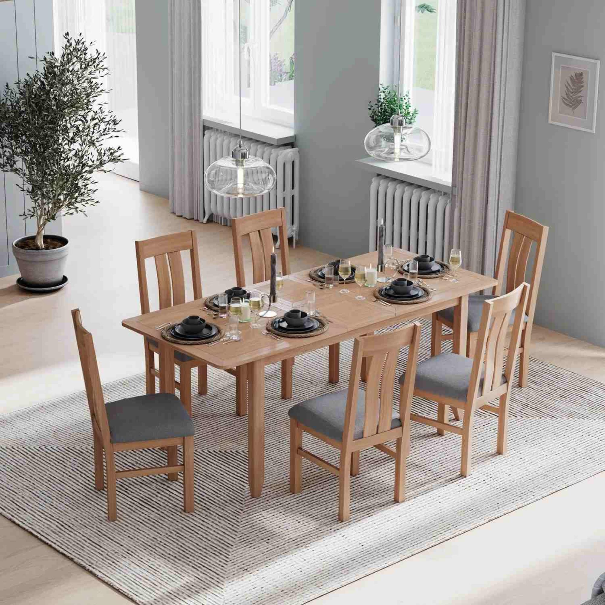 Product photograph of Arden Oak 4-6 Seater Extending Dining Table from Choice Furniture Superstore.