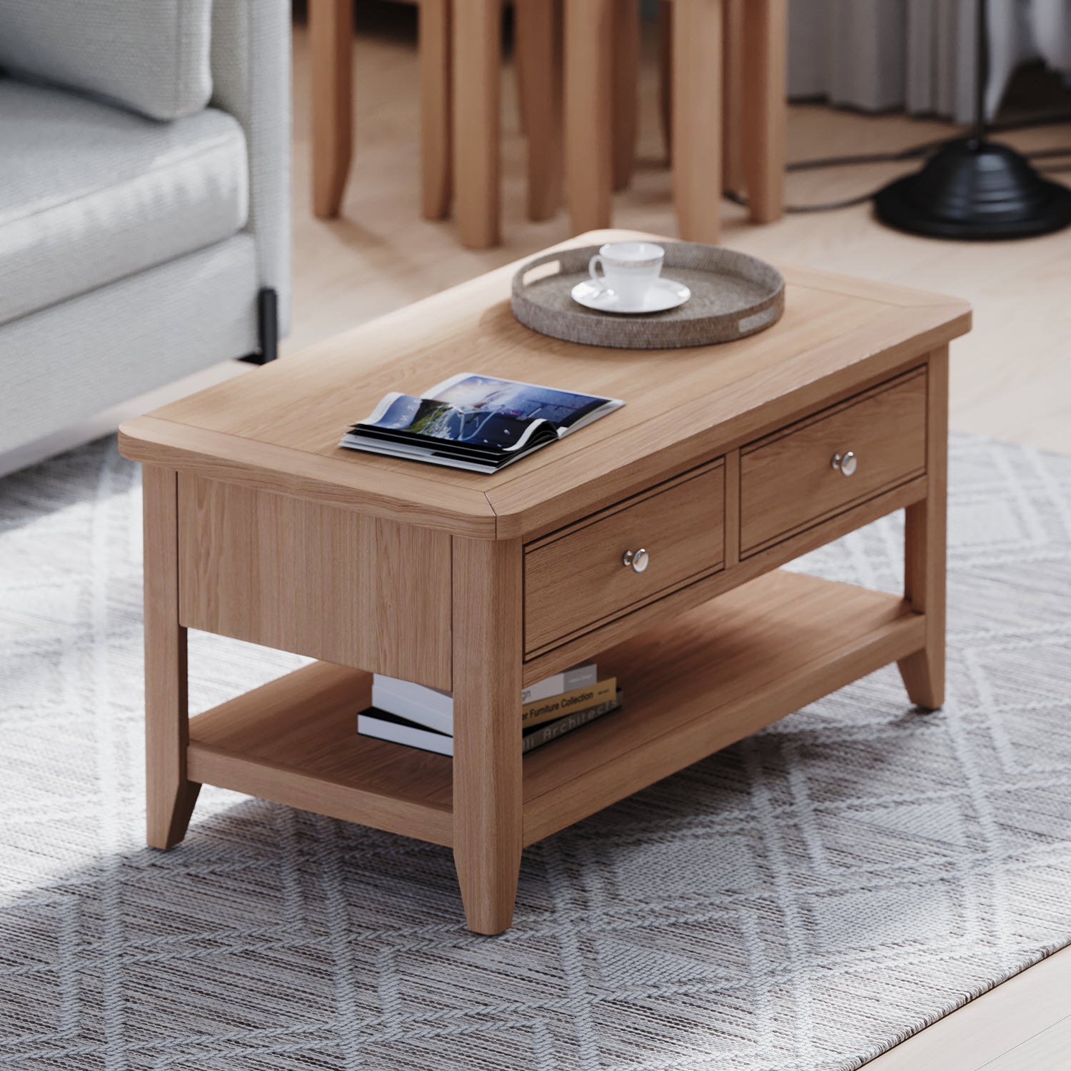 Product photograph of Arden Coffee Table 2 Drawers from Choice Furniture Superstore.